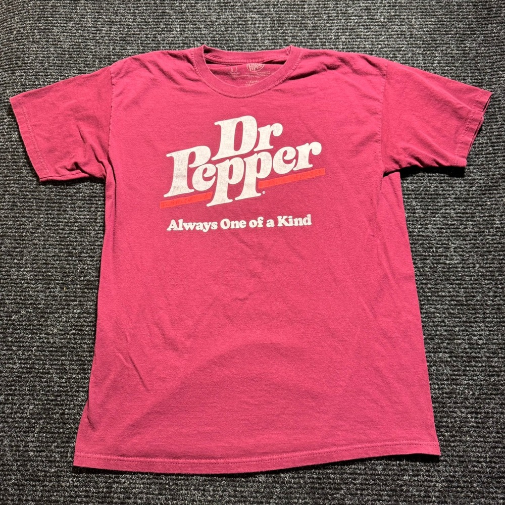 Dr Pepper Always One of a Kind Graphic T-Shirt Mens Large Maroon Burgundy Cotton